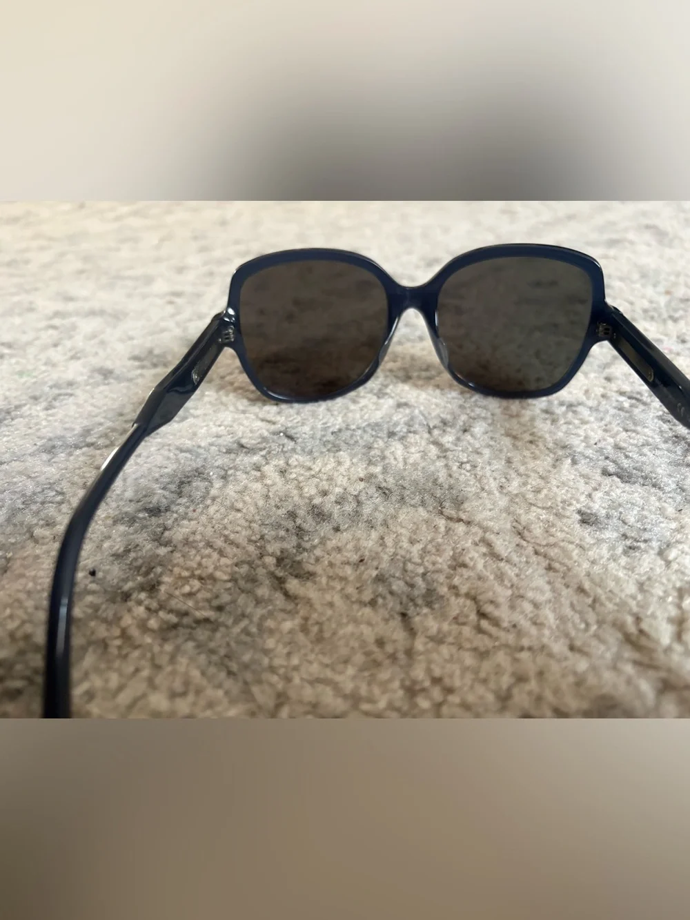 Bottega Veneta Women's Dark Blue Sunglasses with Intrecciato Temple Detail